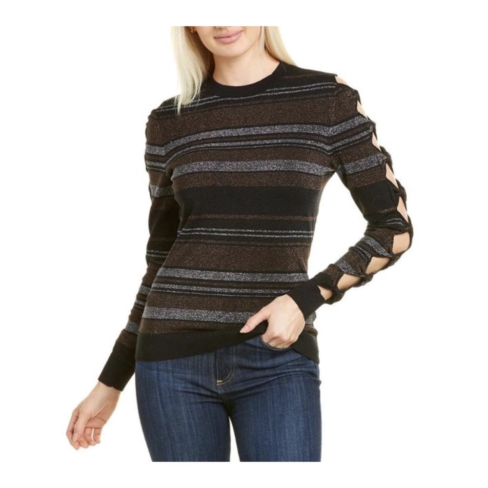 Ted Baker Jelinaa Striped Bow-Sleeve Sweater